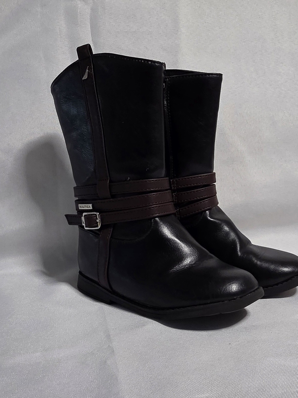 Nautica Adira Toddler Girls Mid-Calf Fashion Riding Boots Black Brown 10